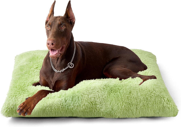 EHEYCIGA Fluffy Dog Crate Bed for Extra Large Dogs, Plush Faux Fur Pad, Calming anti Anxiety XL Bed for Crate, Washable Soft Warm Dog Mat with Non-Slip Bottom, Grey30