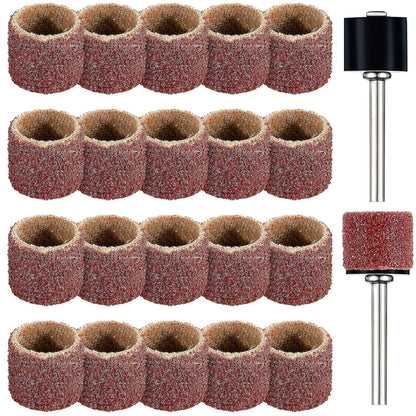 22 Pet Nail Grinder Replacement Kit with Grit Sanding Bands Pet Smoother Claw Care Black Grinding Drums Dog Nail Grinder Replacement Dog Claw Grooming Supplies(1/2 Inch 60 Grit and 100 Grit)8