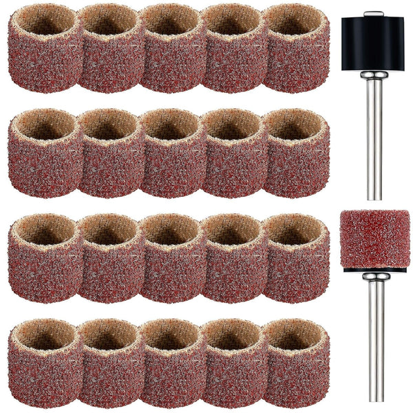 22 Pet Nail Grinder Replacement Kit with Grit Sanding Bands Pet Smoother Claw Care Black Grinding Drums Dog Nail Grinder Replacement Dog Claw Grooming Supplies(1/2 Inch 60 Grit and 100 Grit)8