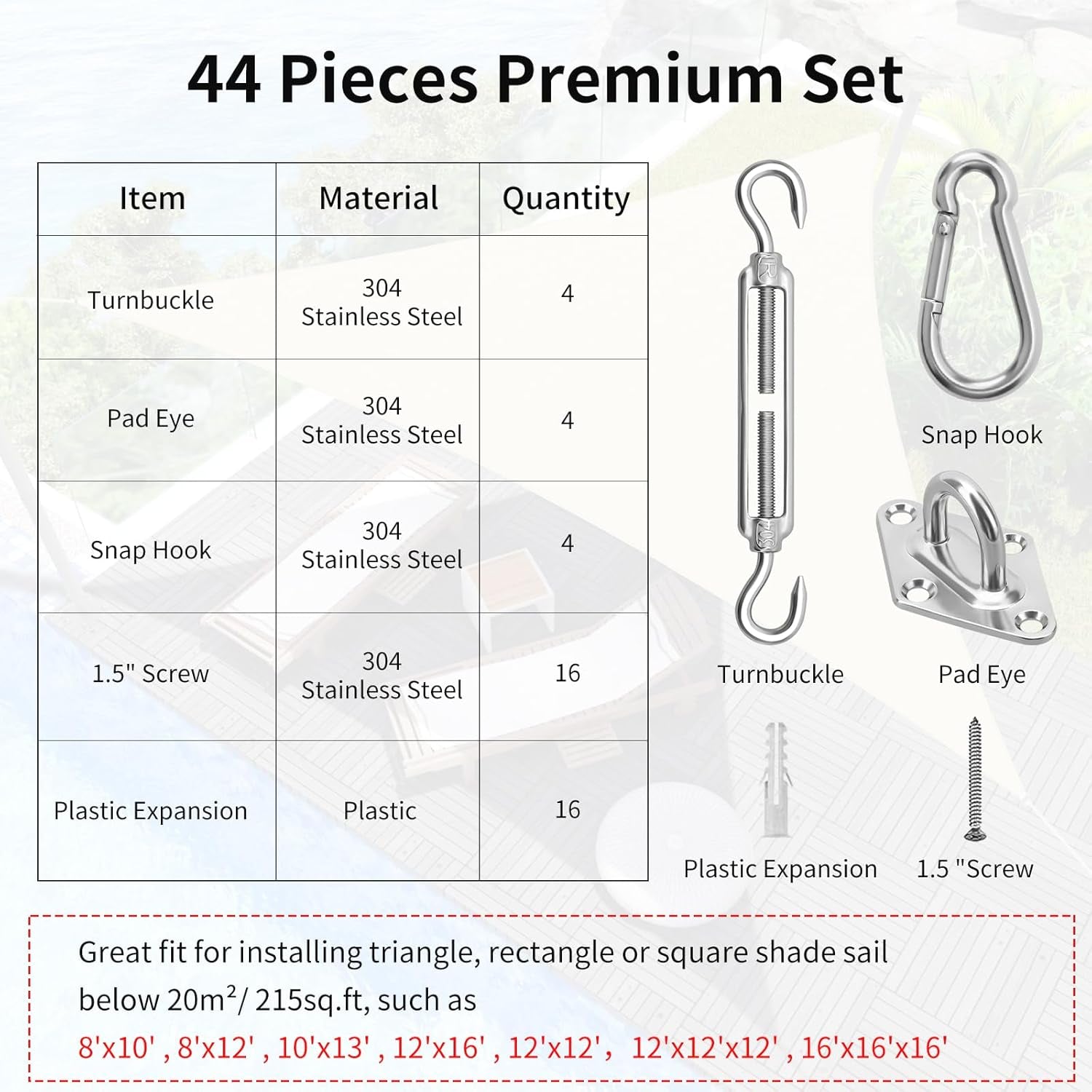 sun-shade-sail-hardware-kit-6-inch-for-rectangle-triangle-shade-sail-install-stainless-steel-shade-sail-fixing-accessories-for-outdoor-patio-canopy-garden-heavy-duty-awning-attachment-set-44-pcs