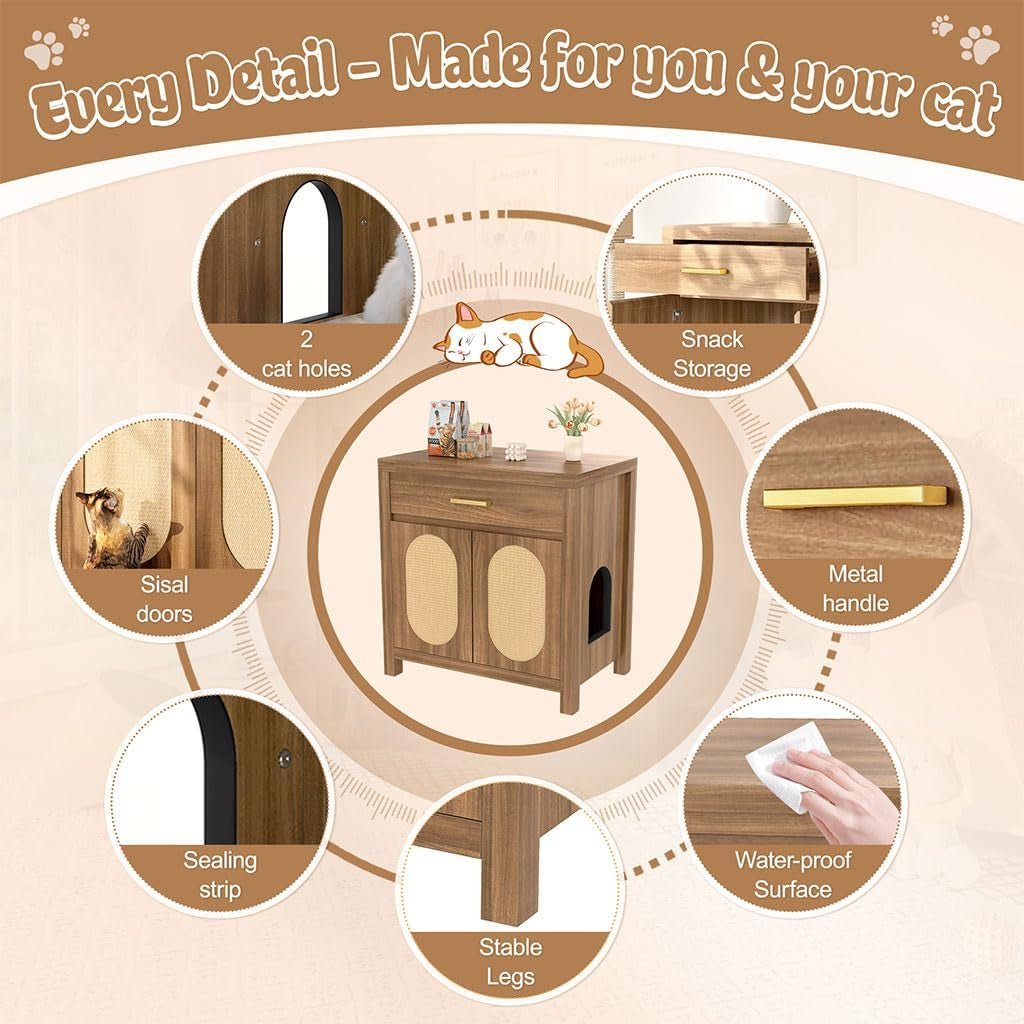 cat-litter-box-enclosure-furniture-hidden-litter-box-cabinet-cat-house-side-table-with-drawer-sisal-scratch-pads-wooden-pet-furniture-for-living-room-bedroom-brown