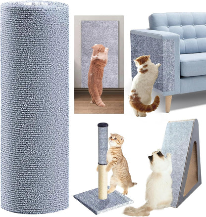 120"X15.8" Cat Scratch Furniture Protector Keep Couch Sofa Protection anti Claws Corner Wall Scratcher Post Sisal Scratching Mat Carpet Pad Cover Fabric Tree Guards Remnants (Light Grey)1