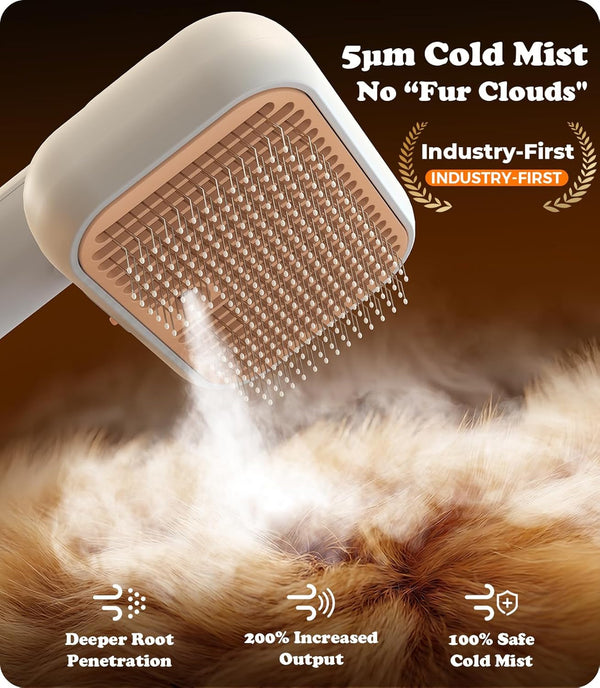 Rorhxia Steam Dog Cat Brush for Shedding, for Short/Long Haired Pet | 2026 Upgraded | Cool Steam Brush | 1*Shampoo | Skin Friendly | Self Cleaning | IPX7 Waterproof | Deodorizes | Soften the Coat2