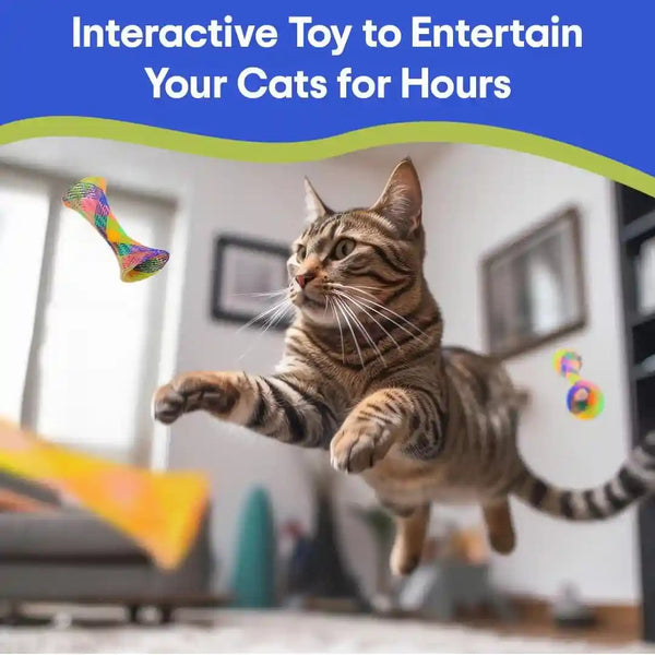 SPOT Kitty Fun Tubes Cat Toy with Catnip inside | Bouncy Interactive Mesh Toy for Cats and Kittens to Bite, Swat and Chase | 3 Pieces7