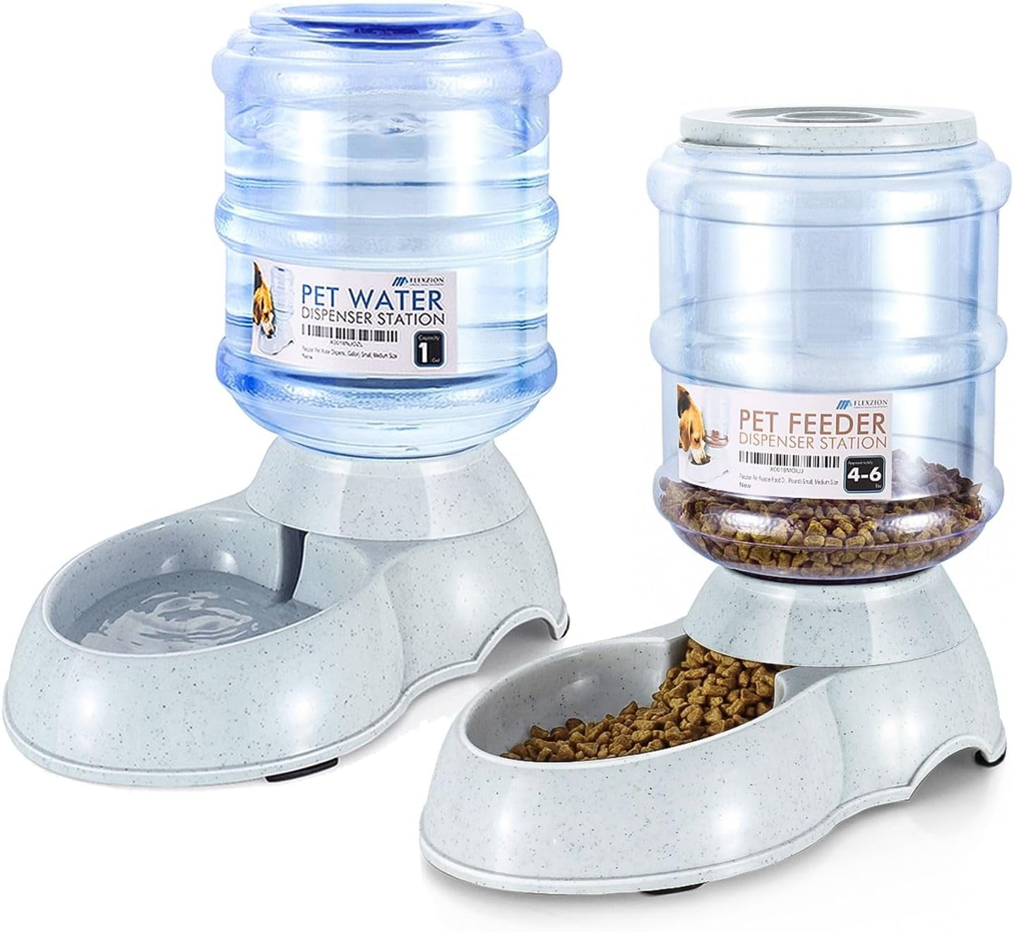 flexzion-gravity-pet-feeder-dog-and-cat-food-dispenser-1-gallon-capacity-self-replenishing-dry-food-station-with-non-skid-feet-and-a-carry-handle-holds-approximately-4-6-lb-of-kibble