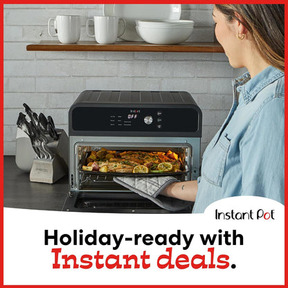 Omni 19QT/18L Toaster Oven Air Fryer, 7-In-1 Functions, Fits 12" Pizza, Crisps, Broils, Bakes, Roasts, Toasts, Warms, Convection, 100+ In-App Recipes, from the Makers of , Black2