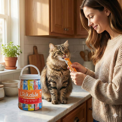 Fieldcrest Farms Lickable Cat Treats, 50 Count Variety Pack | Chicken, Tuna, Duck, Salmon, Thick & Protein-Rich Squeeze Tubes, with Taurine, Grain Free, 6 Calories per Tube13