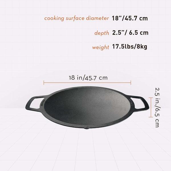 Solo Stove Large Cast Iron Wok Top, Stir Fry Pan, Cooktop for Bonfire and Yukon Fire Pit, Fireplace Accessory, Cooking Surface: 18", Depth: 2.5", Weight: 12.5 Lbs | Cooktop for Bonfire and Yukon Fire Pit, Fireplace Accessory, Cooking Surface: 18", Depth: 2.5", Weight: 12.5 Lbs2