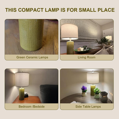 20.25" Small Table Lamps Set of 2 Modern Ceramic Lamps for Living Room Farmhouse Bedside Lamps Boho Lamps for Night Stands Green Bedroom Lamps Side Table Lamps End Table Lamps | Farmhouse Bedside Lamp Boho Lamps for Night Stands Sage Green Bedroom Lamp Side Table Lamps End Table Lamp Mid Century Modern2