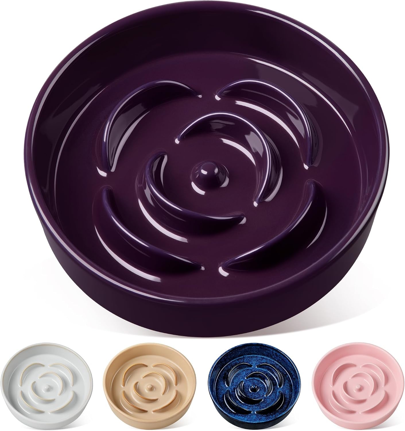 vancasso-slow-feeder-dog-bowl-0-6-cups-ceramic-dog-food-dish-for-fast-eaters-small-breed-puzzle-bowl-for-small-dogs-and-cats-blue