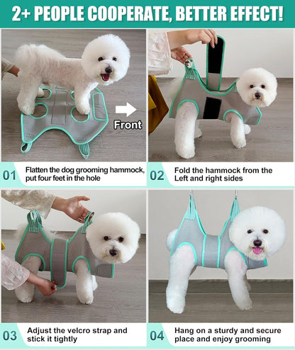 Kkiimatt Dog Grooming Hammock Harness, Small Dog Groming Sling, Gray Dog Hanging Harness for Nail Trimming,Dog Nail Clipping Hanger Restraint Holder6