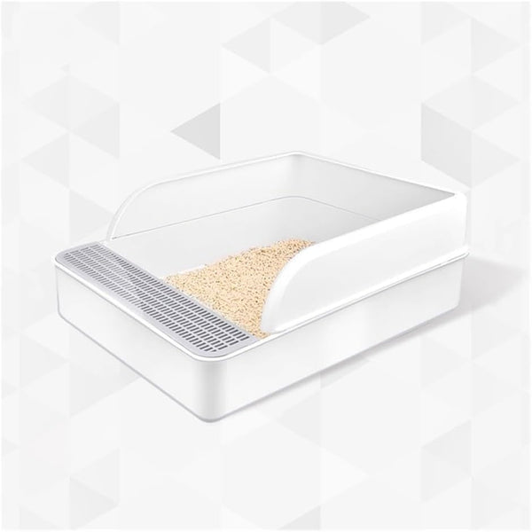 Pet Supplies, Large Open Cat Litter Box with High Sides & Scoop, Tool-Free Assembly1