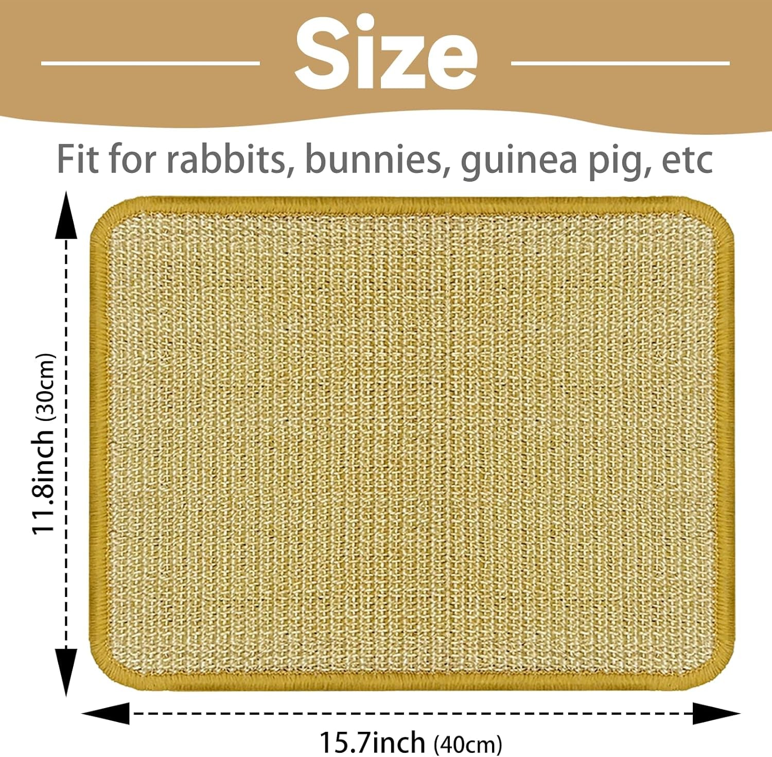 dyaus-rabbit-scratching-pad-sisal-bunny-scratch-pad-natural-rabbit-foraging-mats-for-cages-indoor-bunny-toys-accessories-for-bedding-biting-sleeping-resting-2pcs-16x12in