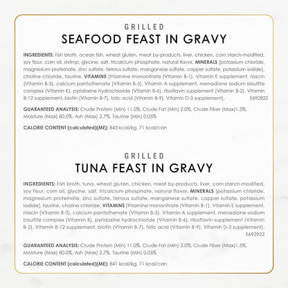 Purina Fancy Feast Grilled Seafood Wet Cat Food, 3 Oz Cans, 24-Pack | Variety Pack, Crafted with Real Seafood in Savory Gravy. Made with No Artificial Colors or Preservatives.5