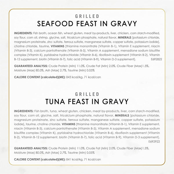 Purina Fancy Feast Grilled Seafood Wet Cat Food, 3 Oz Cans, 24-Pack | Variety Pack, Crafted with Real Seafood in Savory Gravy. Made with No Artificial Colors or Preservatives.5