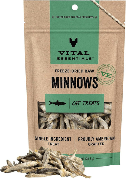 Vital Essentials Freeze Dried Minnows Cat Treats, 1.0 Oz Bag | Single Ingredient, Premium Quality Protein, Grain Free, Healthy Treats, USA Made with U.S. & Globally Sourced Ingredients12