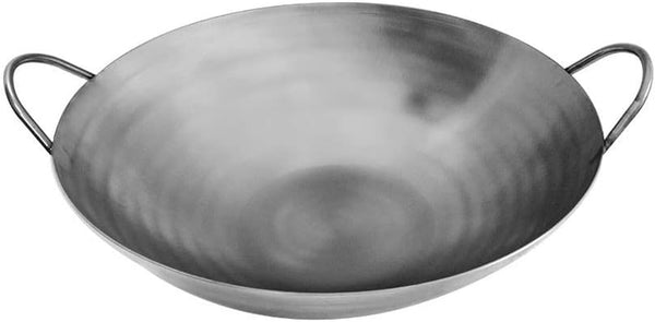 Carbon Steel Chinese Cantonese Style Wok Pan Frying Pan,24 Inch,Two Side Handle3