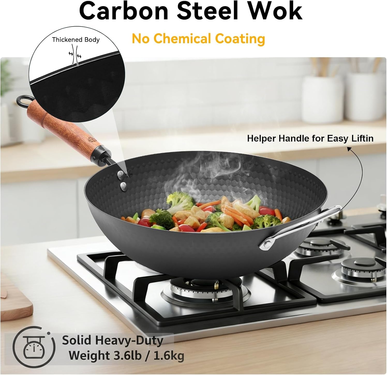 carbon-steel-wok-with-lid-12-6-hammered-stir-fry-pan-with-helper-handle-iron-spatula-thickened-heavy-duty-flat-bottom-wok-for-induction-electric-gas-stoves-metal-utensil-safe