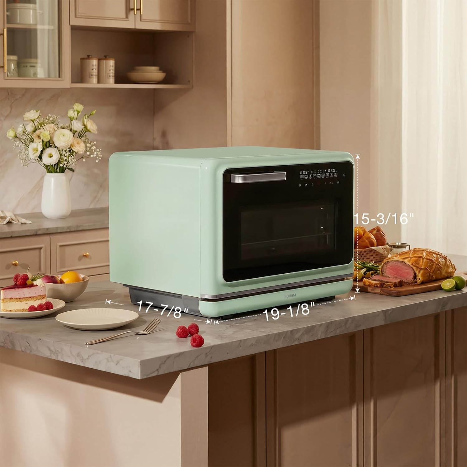 r-box-pro-countertop-combi-steam-oven-green-air-fryer-toaster-oven-with-exp-1-2-cu-ft-xl-capacity-1800w-steam-fry-technology-86-446-f-precision-32-presets-easy-to-clean-enamel-interior