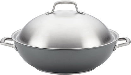 Accolade Forged Hard Anodized Nonstick Wok / Stir Fry Pan with Lid, 13.5 Inch - Moonstone Gray1