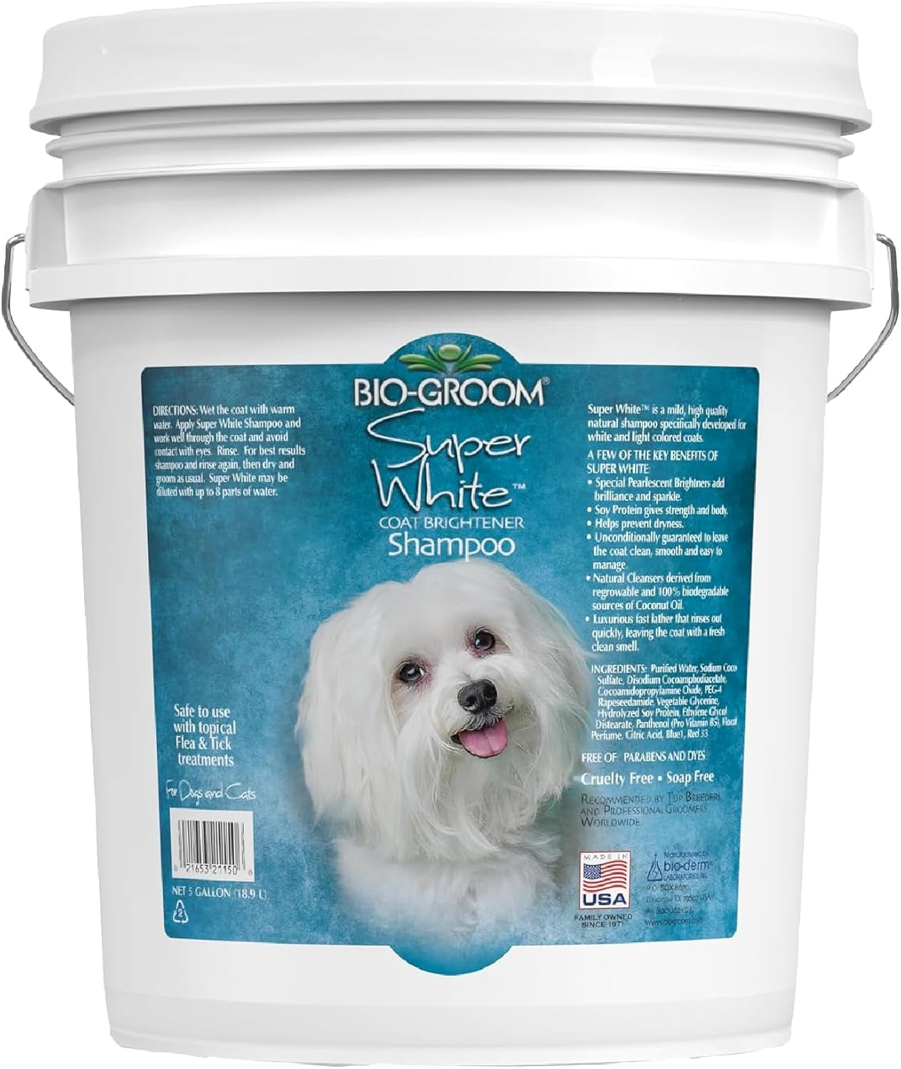 bio-groom-super-whitening-dog-shampoo-whitening-pet-shampoo-dog-bathing-supplies-puppy-wash-grooming-supplies-cruelty-free-1-gallon