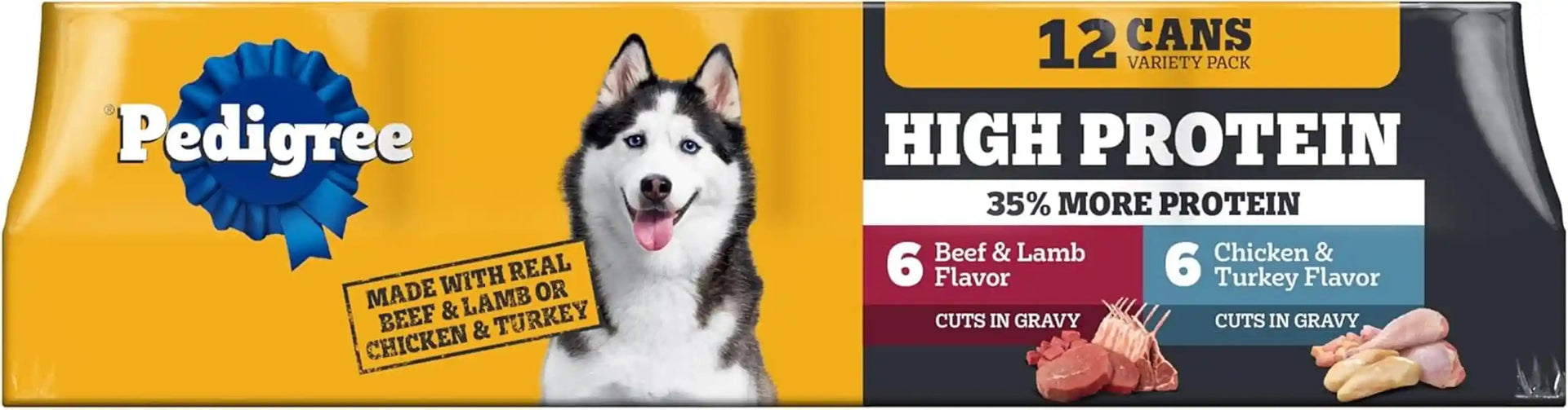 pedigree-high-protein-cuts-in-gravy-pack-wet-dog-food-13-2-oz-12-count-beef-lamb-chicken-turkey-slow-cooked-real-meat-40g-protein-per-can-serve-as-topper-or-complete-meal-canned-dog-food
