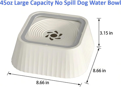 No Spill Dog Water Bowl, 45Oz Slow Water Feeder with Floating Disk & Safety Foam, Anti-Splash Pet Water Dispenser, Mess-Free Elevated Design, Durable PP Material for Home, Car & Travel4