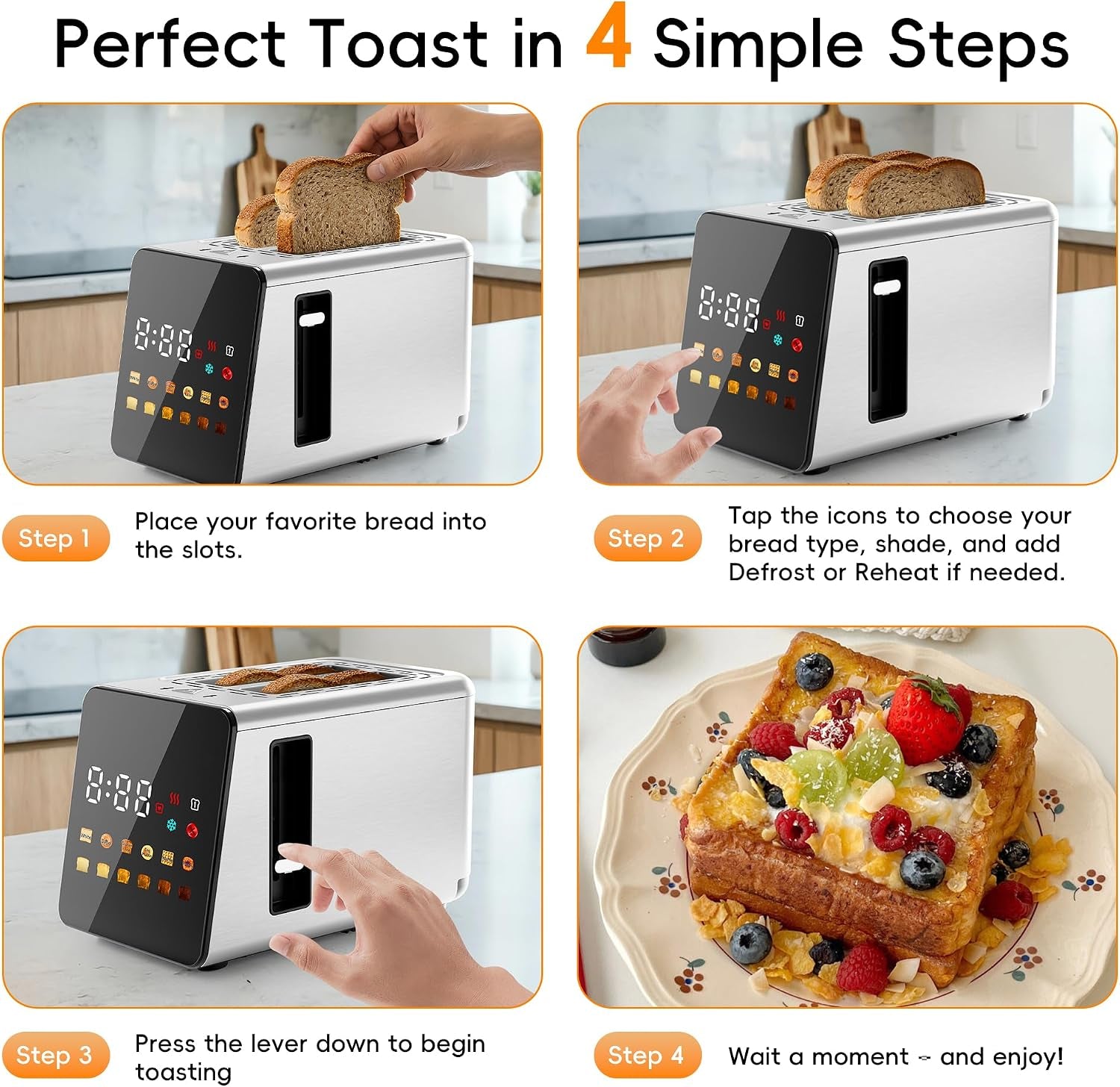 smart-touchscreen-2-slice-toaster-wide-slot-memory-single-slot-digital-timer-extra-wide-slot-for-bagels-6-shade-levels-6-bread-settings-reheat-defrost-favorite-grey