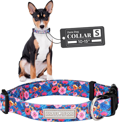 Lucky Love Dog - Easy Click Buckle Dog Collar with Leash Set Combo, Durable & Comfortable for Male & Female Dogs, Pet Collar for Medium Dogs, Secure Fit - Blackbird Combo, Medium53