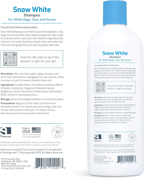 Veterinary Formula Smart Coat Whitening & Stain Remover Pet Shampoo, 17Oz8