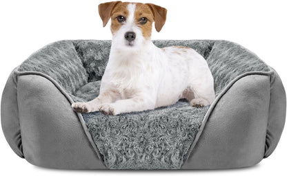 INVENHO Rectangle Washable Orthopedic Dog Bed for Small, Medium and Large Dogs, Soft Calming, Sleeping Puppy Bed Durable Pet Cuddler with Anti-Slip Bottom, S (20"X19"X6")38