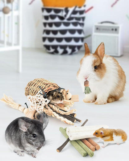 Bissap Bunny Chew Toys, Natural Seagrass Hanging Basket Chews Water Plant Woven Chinchillas Chewing Treats for Rabbits Guinea Pigs Chinchillas Hamsters Rats and Other Small Pets Teeth Grinding Toy5