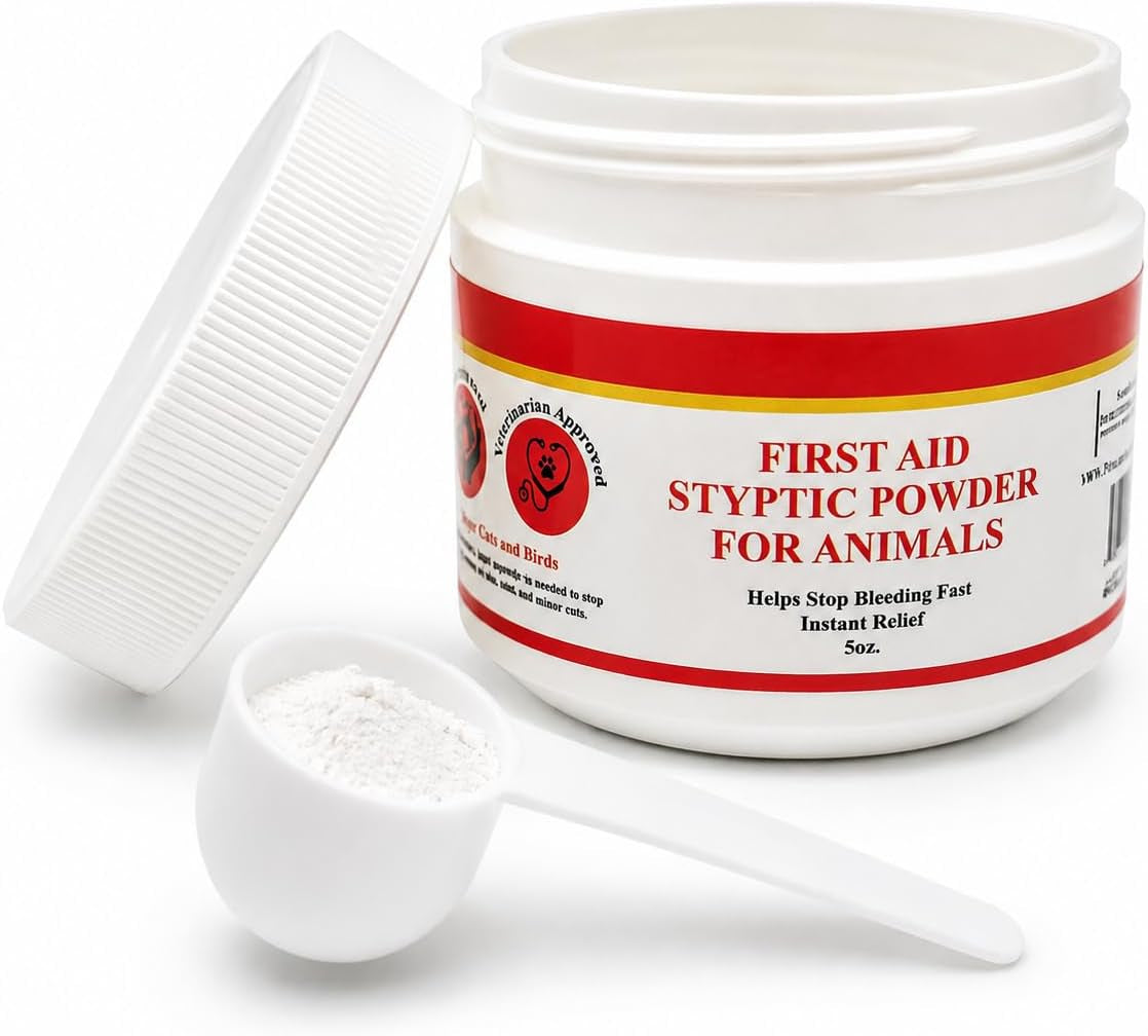 5-oz-styptic-powder-for-dogs-cats-birds-stops-bleeding-quick-blood-clotting-for-nail-clipping-minor-cuts-tail-docking-wing-clipping-pet-first-aid-hemostatic-powder-with-sealed-top-scoop-stops-bleeding-quick-blood-clotting-for-nail-clipping-minor-animal-cuts-wound-care-pet-first-aid-hemostatic