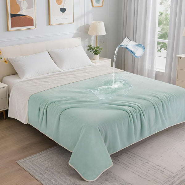 LOOBANI Waterproof Blanket for Bed, Soft Flannel Twin Bed Blanket 60" X 80" | Dog Pet Blankets for Large Dogs, Reversible Spill-Proof Throw for Couch Cover, Movie Time, Camping, Travel, Noise Free, Grey21