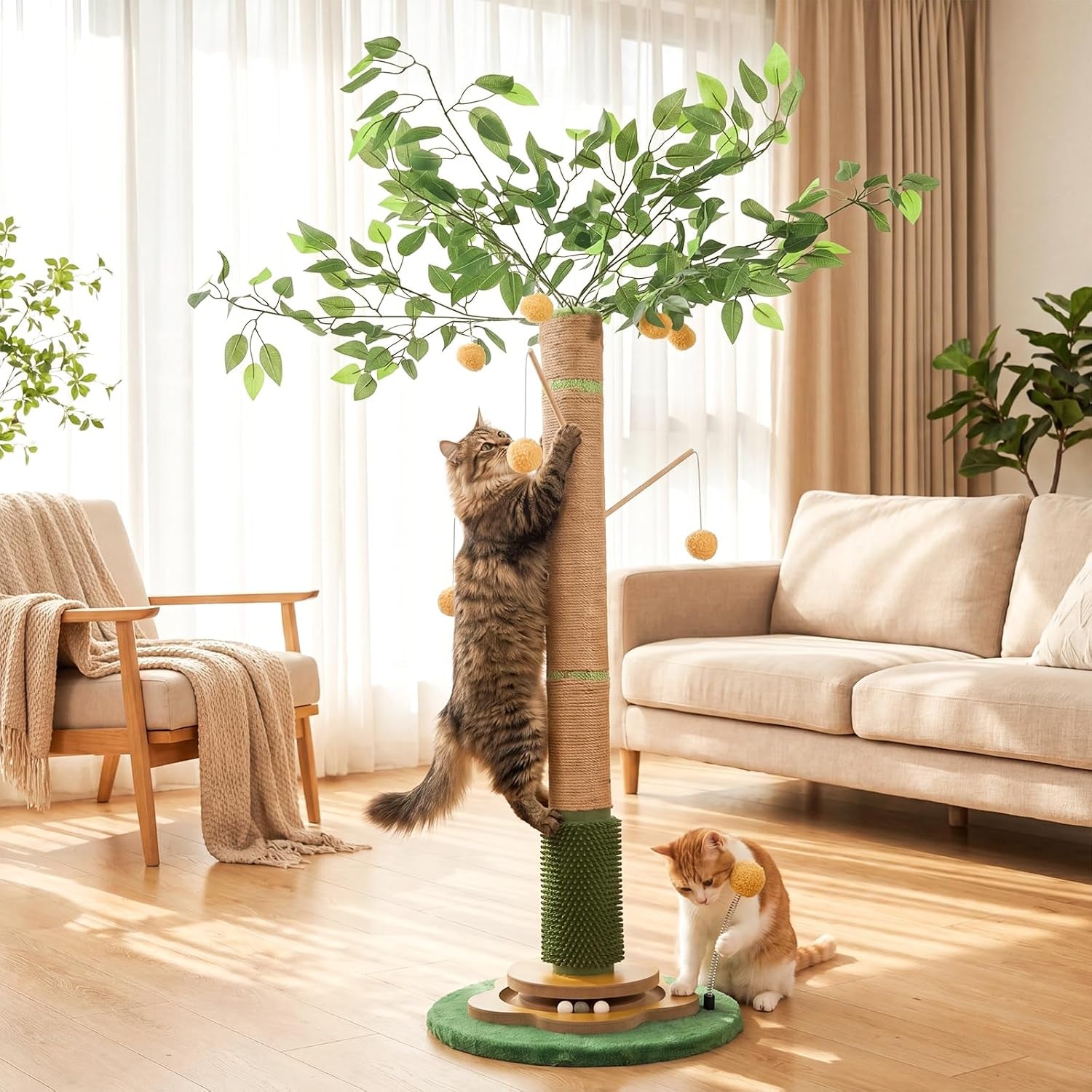 tall-cat-scratching-post-51-inch-sisal-rope-cat-scratcher-tree-for-indoor-cats-kittens-and-large-cats-to-stretch-scratch-play-and-self-groom-suitable-for-living-rooms-and-cat-spaces