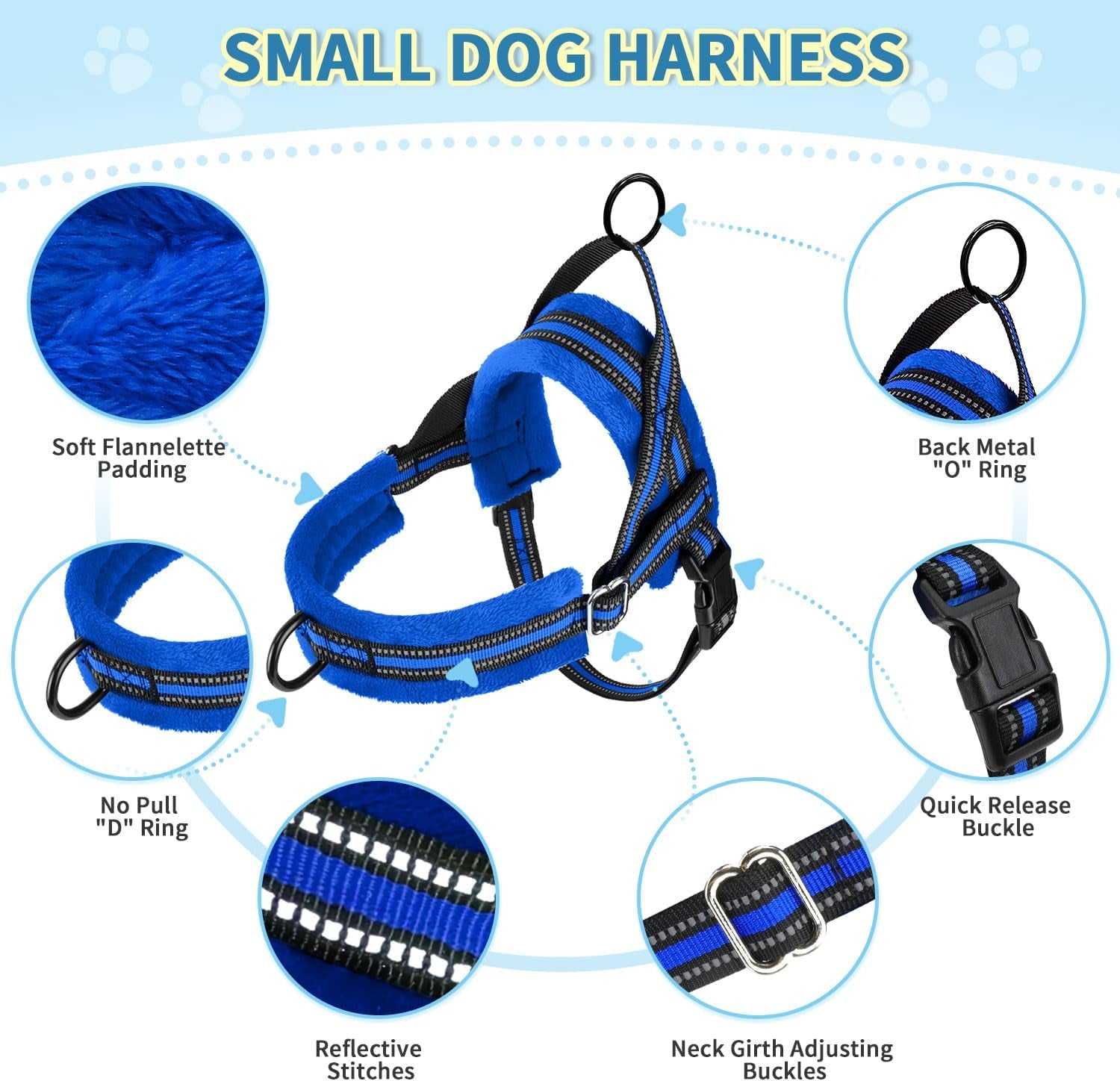 lukovee-no-pull-dog-harness-and-leash-set-soft-padded-small-dog-harness-neck-chest-adjustable-reflective-vest-puppy-harness-with-4ft-lightweight-anti-twist-dog-leash-for-small-dogs-xs-blue