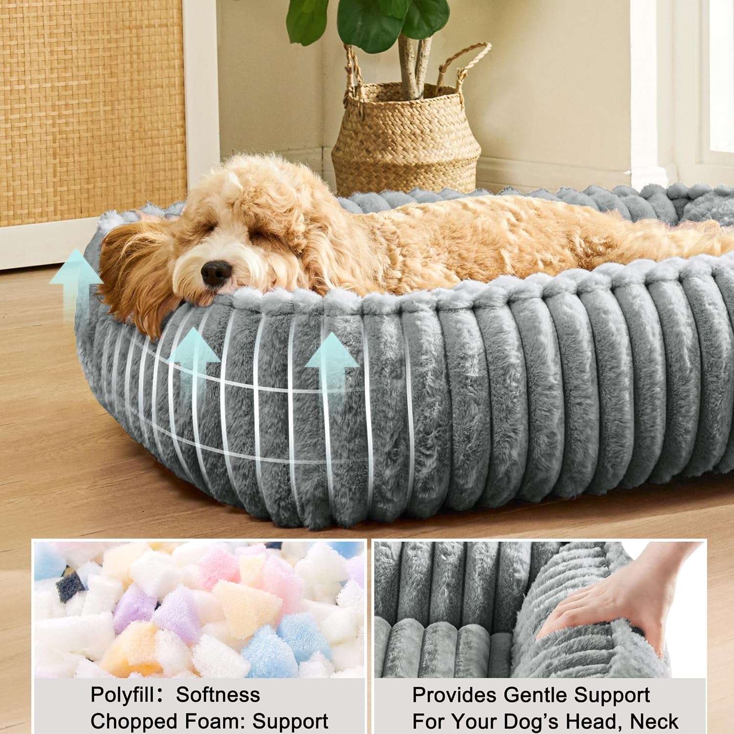 small-dog-bed-calming-cat-bed-for-indoor-cats-20-x16-sage-grey-rectangle-orthopedic-pet-sofa-bed-washable-anti-anxiety-soft-puppy-couch-nonskid-bottom-furry-cuddler-up-to-9-lbs