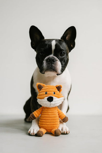 Jalousie Plush Toys Assortment Value Bundle Puppy Pet Mutt Squeak Toy for Medium Large Dogs (5 Pack Corduroy)8
