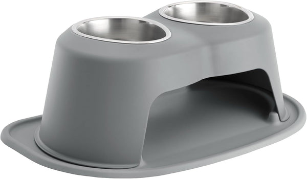 Weathertech Double High Pet Feeding System - Elevated Dog/Cat Bowls - 8 Inch High Dark Grey (DHC3208DGDG)1