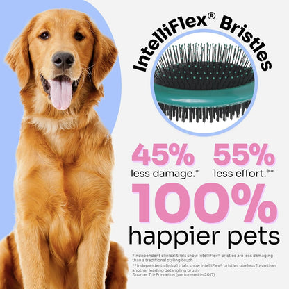 Wet Brush Ultimate Dual-Sided Detangling Brush - Ultra Soft Intelliflex Bristles, Removes Loose Hair & Dirt for Dogs, Cats, Rabbits - Teal4