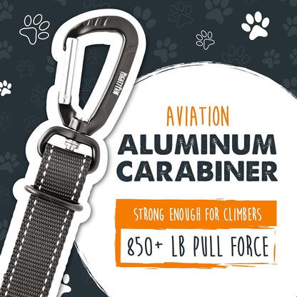 Mighty Paw Dog Seat Belt for Car, Heavy-Duty Aviation Aluminum Carabiner | 850 Lbs Force Rated, Nylon Webbing, Swivel Clip, 16-26 in Adjustable5