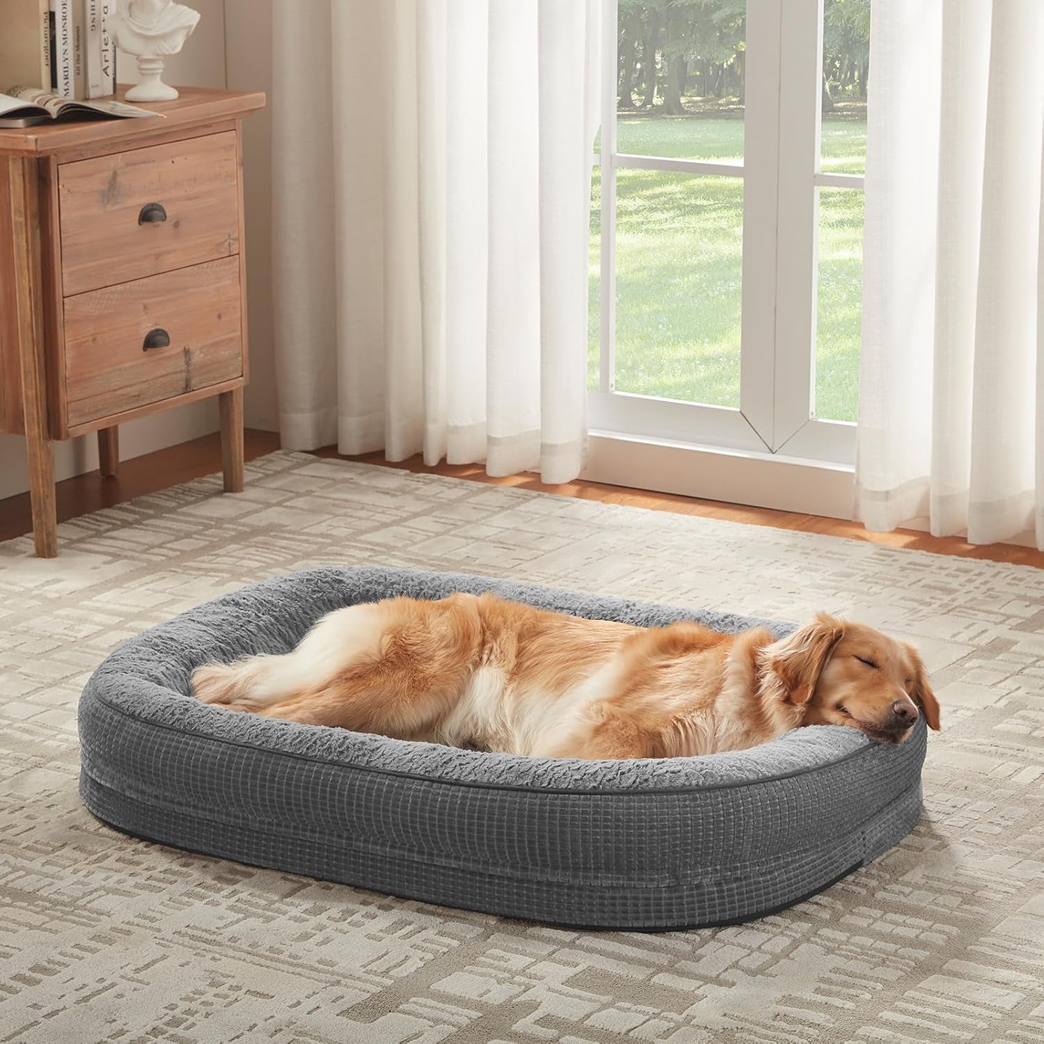 joejoy-orthopedic-dog-beds-large-sized-dog-xl-egg-crate-memory-foam-pet-couch-bed-with-bolster-sides-waterproof-lining-removable-washable-cover-non-slip-bottom-grey