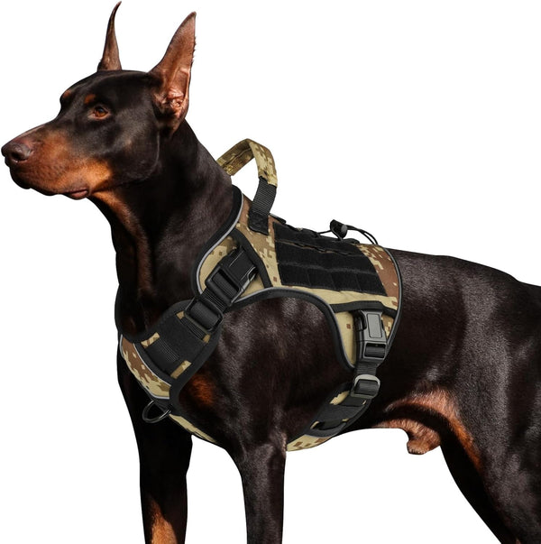 WINGOIN Tactical Dog Harness for Large Dogs, Heavy Duty No Pull Dog Harness with Handle, Adjustable Reflective Military K9 German Shepherd Big Size Dog Vest for Walking, Training, Hunting, Green (L) | with Handle,Adjustable Reflective,Green Military K9 Style,Big Size Dog Vest,For German Shepherd,For Walking Training Hunting42