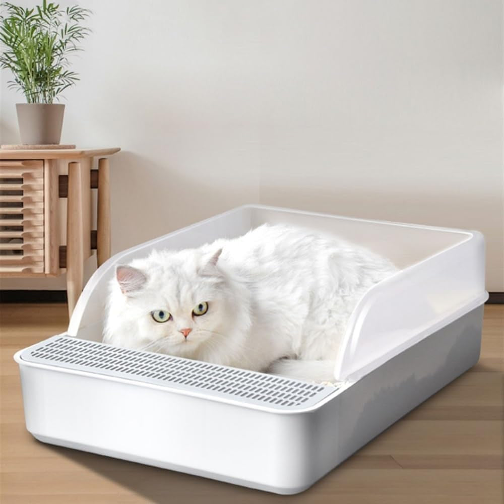 pet-supplies-large-open-cat-litter-box-with-high-sides-scoop-tool-free-assembly