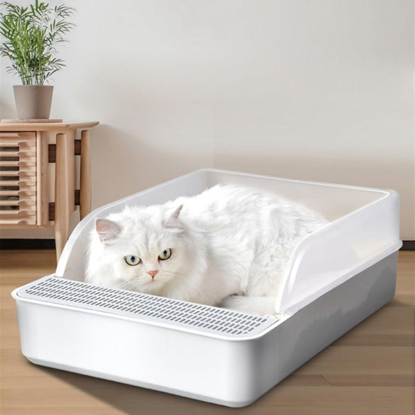 Pet Supplies, Large Open Cat Litter Box with High Sides & Scoop, Tool-Free Assembly5