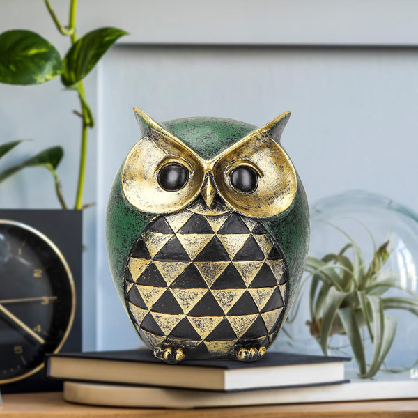 Owl Statue for Home Decor Accents,Owl Decor for Modern Bathroom Bookshelf Bedroom Mantle Living Room Home Office TV Stand Shelf Boho Decorations,Retro Decor Small Bird Items Gift for Women1