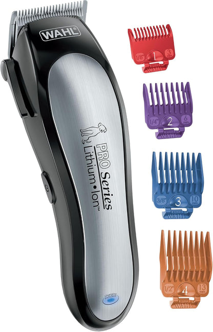 Wahl USA Lithium Ion Pro Series Cordless Animal Clippers – Rechargeable, Heavy-Duty, Electric Dog & Cat Grooming Kit for Small & Large Breeds with Thick to Heavy Coats – Model 9766 | Heavy Duty Electric Dog Grooming Clippers for at Home Haircutting of Small & Large Thick Hair Breed Dogs & Cats – Model 97661
