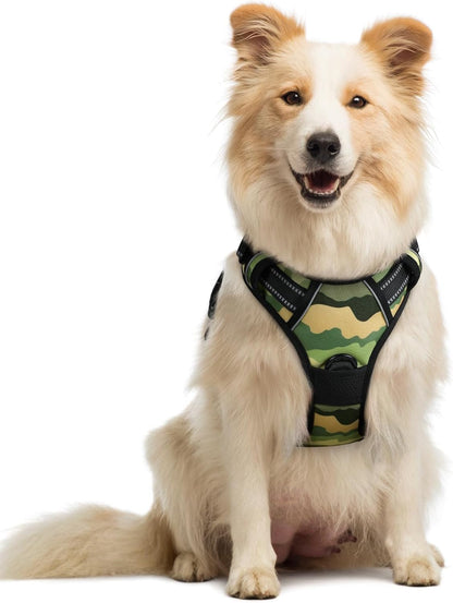 Rabbitgoo Dog Harness, No Pull for Large Dogs with 2 Leash Clips, Pet Vest | No Choke with Handle, Adjustable Soft Padded, Reflective, Easy Control for Walking, Black, Large143