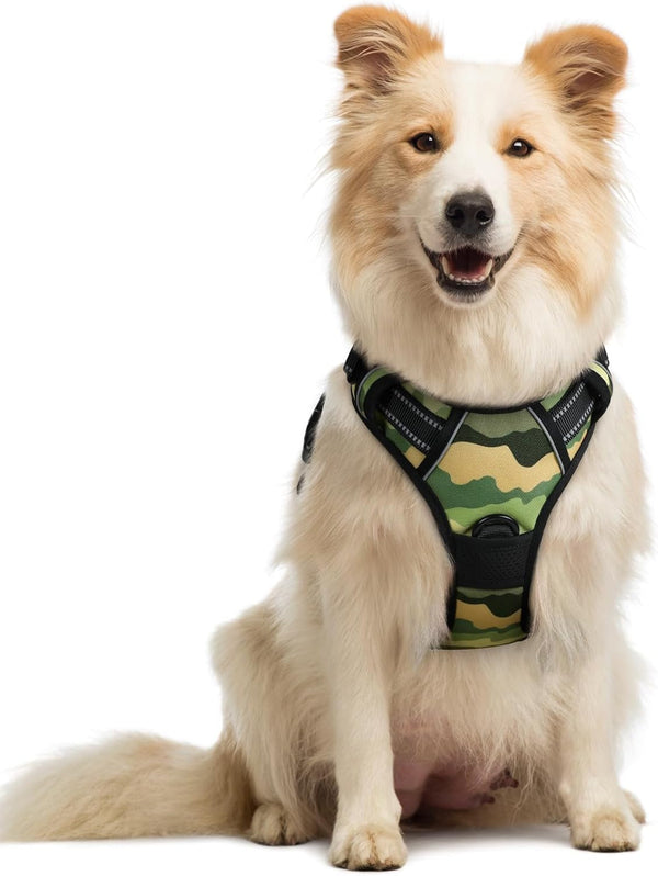 Rabbitgoo Dog Harness, No Pull for Large Dogs with 2 Leash Clips, Pet Vest | No Choke with Handle, Adjustable Soft Padded, Reflective, Easy Control for Walking, Black, Large143