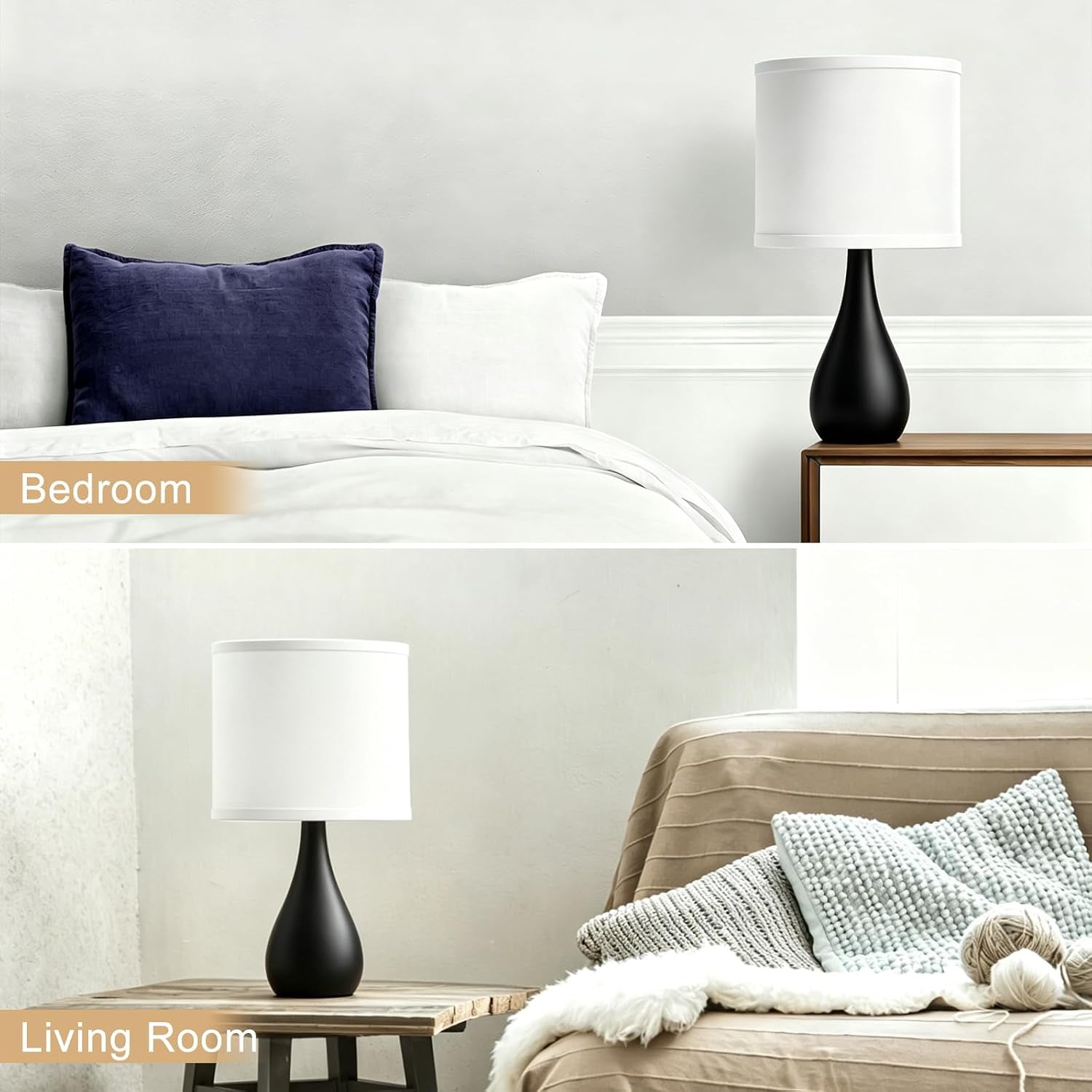farmhouse-style-table-lamp-bulb-not-included-pack-of-1-black-decor-desk-lamp-for-bedroom-nightstand-living-room-white-linen-cylinder-lampshade-with-black-solid-metal-droplet-base
